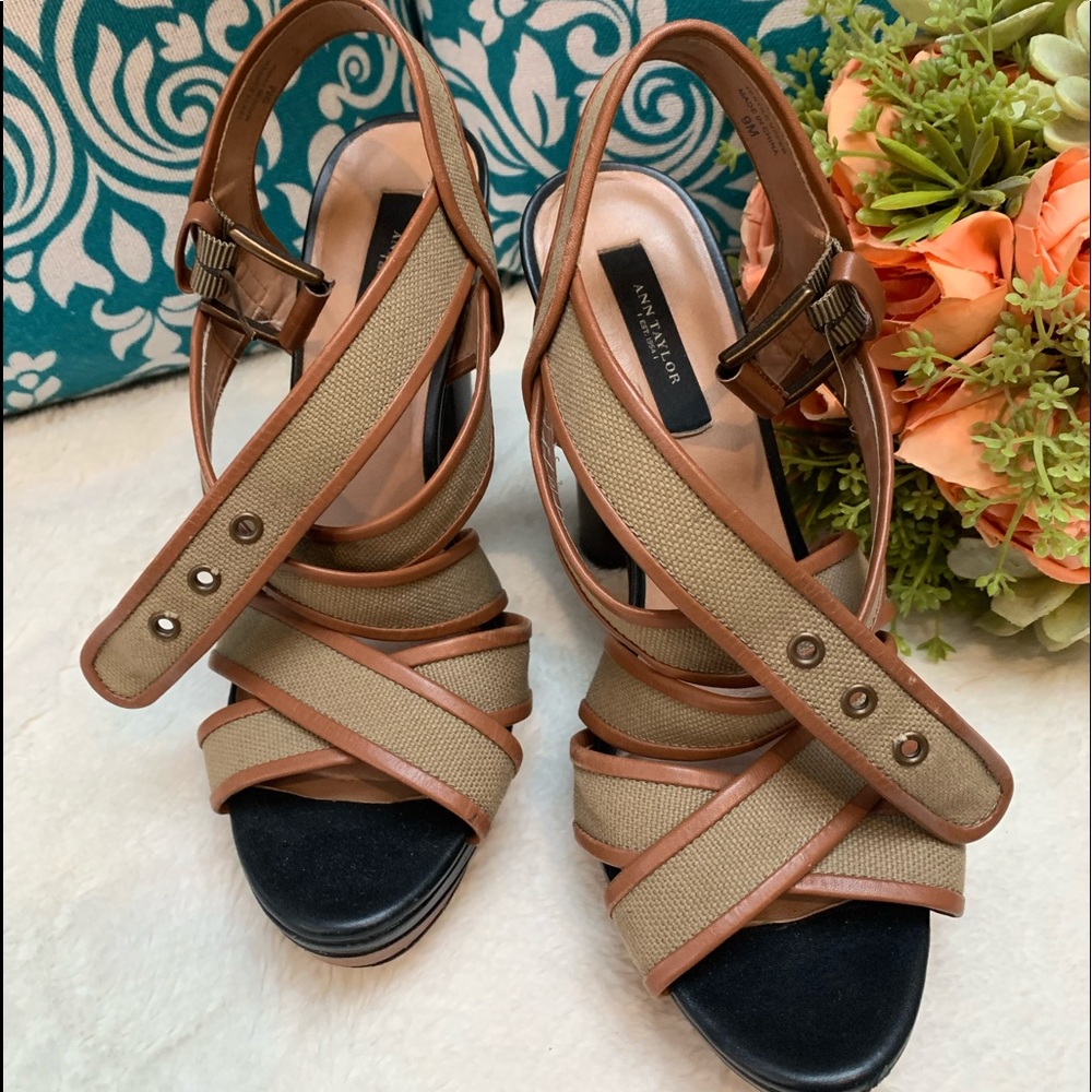 Ann Taylor Crisscross Detail Platform Heel